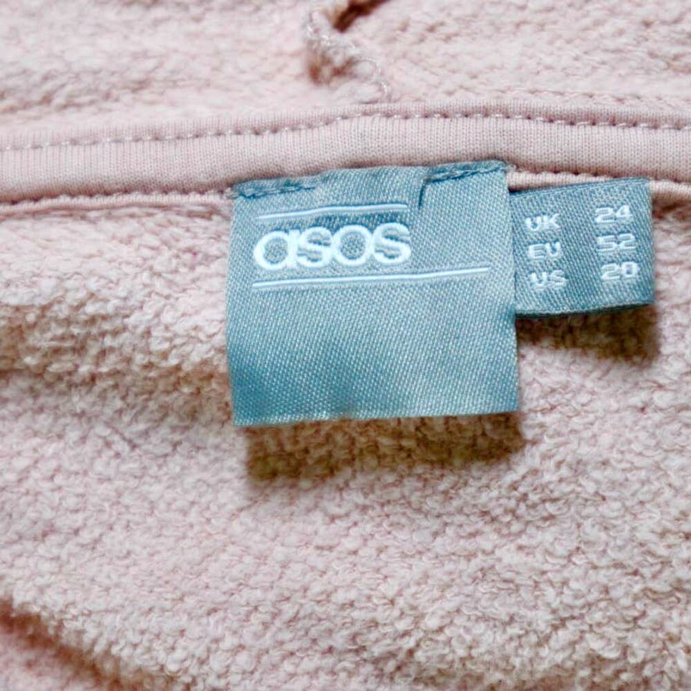 ASOS Curve Size 20 Boxy Hoodie Sweatshirt Tunnel Pocket Knit Pink - Picture 8 of 11
